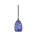Kenroy Home 44301BS-LAG Medici Mini-Pendant with Lagoon Glass Shade, Brushed Steel