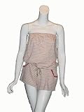 CHARLOTTE RONSON Striped Romper in White/Red
