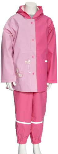 Playshoes Regen-Anzug Schmetterling 408696 M&auml;dchen Regenmntel, Gr. 98 Pink (pink 18) Preisvergleich
