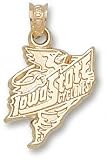 Iowa State Cyclones Solid 10K Gold ''IOWA STATE'' Cardinal 5/8'' Pendant