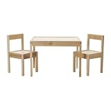 IKEA Kindersitzgruppe "L�TT" Kindertisch mit 2 St�hlen aus Kieferholz