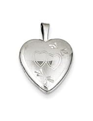 Genuine IceCarats Designer Jewelry Gift Sterling Silver 16Mm D/C Double Hearts Heart Locket
