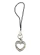 Cell Phone Charm - C1 - Strap Style - Crystal Heart ~ Clear AB