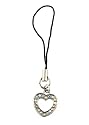 Cell Phone Charm - C1 - Strap Style - Crystal Heart ~ Clear AB