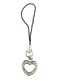 Cell Phone Charm - C1 - Strap Style - Crystal Heart ~ Clear AB