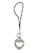 Cell Phone Charm - C1 - Strap Style - Crystal Heart ~ Clear AB