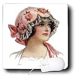 Sandy Mertens Vintage Women - Victorian Lady With Rose Lace Bonnet - Mouse Pads