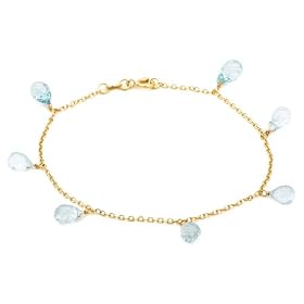 14k Yellow Gold, December Birthstone, Coated Blue Topaz Briolette Bracelet,... by Amazon.com Collection