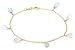 14k Yellow Gold, December Birthstone, Coated Blue Topaz Briolette Bracelet, 7.25