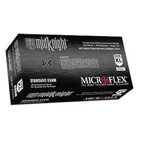 Microflex (MFXMK296L) MidKnight Black Powder-Free Nitrile Examination Gloves - Large