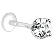16 Gauge 5/16 Clear CZ Round Bioplast Tragus Labret Monroe