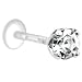 16 Gauge 5/16 Clear Cz Round Bioplast Tragus Labret Monroe