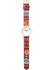 Tribal Print Band Watch-Purple and Pink