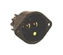 Leviton 5239 15 Amp, 125 Volt, Flanged Inlet Receptacle, Straight Blade, Commercial Grade, Grounding, Back Wired, Black