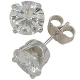 7.5mm Round Moissanite Stud Earrings