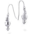 Sterling Silver Faceted 3-Ball Drop Earrings