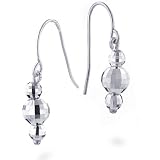 Sterling Silver Faceted 3-Ball Drop Earrings
