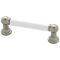 Liberty Ceramic Insert Pull with Ball Ends - Satin Nickel and White ( 3" center to center )
