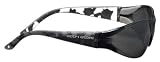 Body Glove 90214 V-Line High Impact Safety Glasses, Black Frame, Smoke Lens