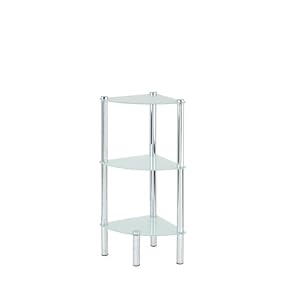 Kennedy Home Collection F-0550 Frosted Glass Corner Etagere, 3 Tier, Chrome by Kennedy's Home Collection