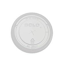 Solo 662TS-0090 Clear PETE Straw Slot Lid for Plastic Cold Cup (Case of 10)
