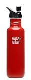 Klean Kanteen Stainless Steel 27 Ounce Water Bottle with 2.0 Sports Cap, Indicator Red