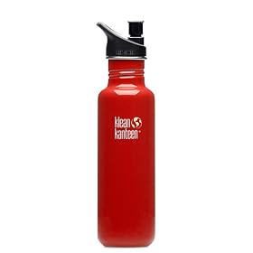 Klean Kanteen Stainless Steel 27 Ounce Water Bottle with 2.0 Sports Cap, Indicator Red