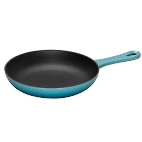 Le Creuset Cast Iron Omelette Pan Satin Black Interior, Teal, 20 cm