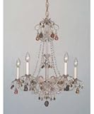 Schonbek 5101-26SJ Adagio 5 Light Single Tier Chandelier in French Gold with Soft Jewel Tones crystal