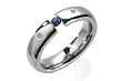 Pinnacle Blue Sapphire Titanium Tension Set Ring