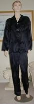 MARRIKAS Charmeuse WOMENS Silk Black Pajamas XX-LARGE (18)