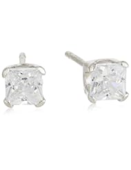 Disney Princess 14kt White Gold 3x3 Cubic Zirconia Girls Stud Earrings