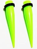 Body Jewelry - UV Green Taper Plug (00g) - Fashion Earrings (1 pair)