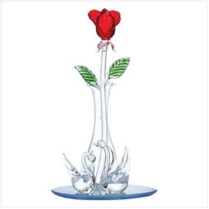 Red Glass Rose Ayyam-i-Ha Decoration