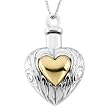 Inspirational Blessings 14K Yellow Gold Plated Sterling Silver Ash Holder Necklace