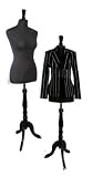 Brand New Amazing Price Black Female Mannequin Tailors Dummy Dressmakers Model Bust With Black Wood Stand