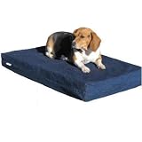Small Medium 35"x20"X4" Orthopedic 100% Memory Foam Pet Dog Bed Pad with waterproof internal cover + Durable external denim cover