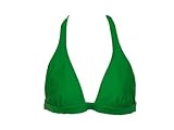 VIX Solid Eva Green Halter Bikini Swimsuit Top Large