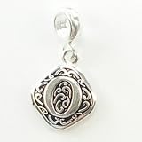 DaVinci Silver Alphabet Letter O Dangle European/Memory Charm Double Sterling Layered Bead - Fits Pandora Bracelets