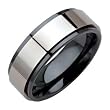 Black Ceramic Polished Band Ring