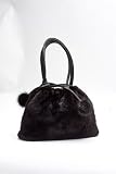 Sheared Mink Fur Handbag - Pom Detail