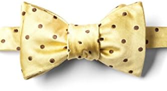 Yellow Silk Bow Tie | Yellow With Brown Dots