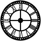 Giant 47.5 Inch Diameter Hand-crafted Tower Wall Clock (Roman Numerals, Cross-Minute-Dots Style)