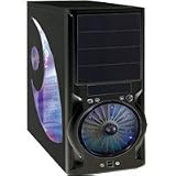 CIT CSCIT1003 Gaming Case with 14cm Fan Side Window and 3 Colour Fans - Black