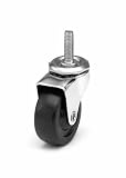 ER Wagner Light Duty Stem Swivel Caster 2 Inch Hard Rubber Wheel 100 lbs Load Capacity
