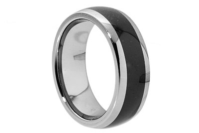 7mm Tungsten Ring with Black Ceramic Center