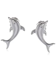 Sterling Silver Childrens Dolphin Button Earrings