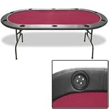 Folding Leg Texas Holdem Poker Table: Burgundy
