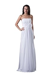 Strapless Charmeuse/Chiffon  Backless Evening Dress  With Ruffles