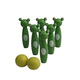 Pocket 7 Piece Wooden Skittles Set - Frogs
